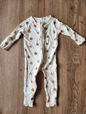 Brave Little Ones Pumpkin Zip Romper